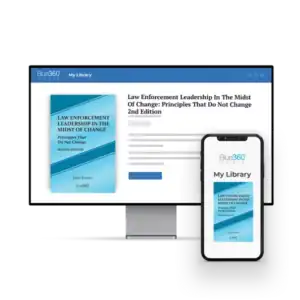 desktop & mobile device showing the cover for Law Enforcement Leadership in the Midst of Change